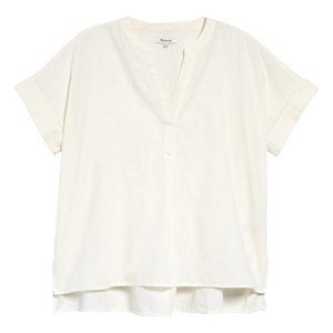 Madewell White Linen (Re)sponsible Lakeline Popover Shirt - Size XL